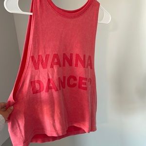 coral “wanna dance” tank